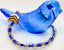 Down Syndrome Awareness Jewelry, Blue lamp glass, and gold beaded bracelet for The Lucky Few community.