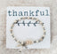 Creamy Howlite and silver beaded stretch bracelet with pearlized chevrons for Everyday Down Syndrome Awareness