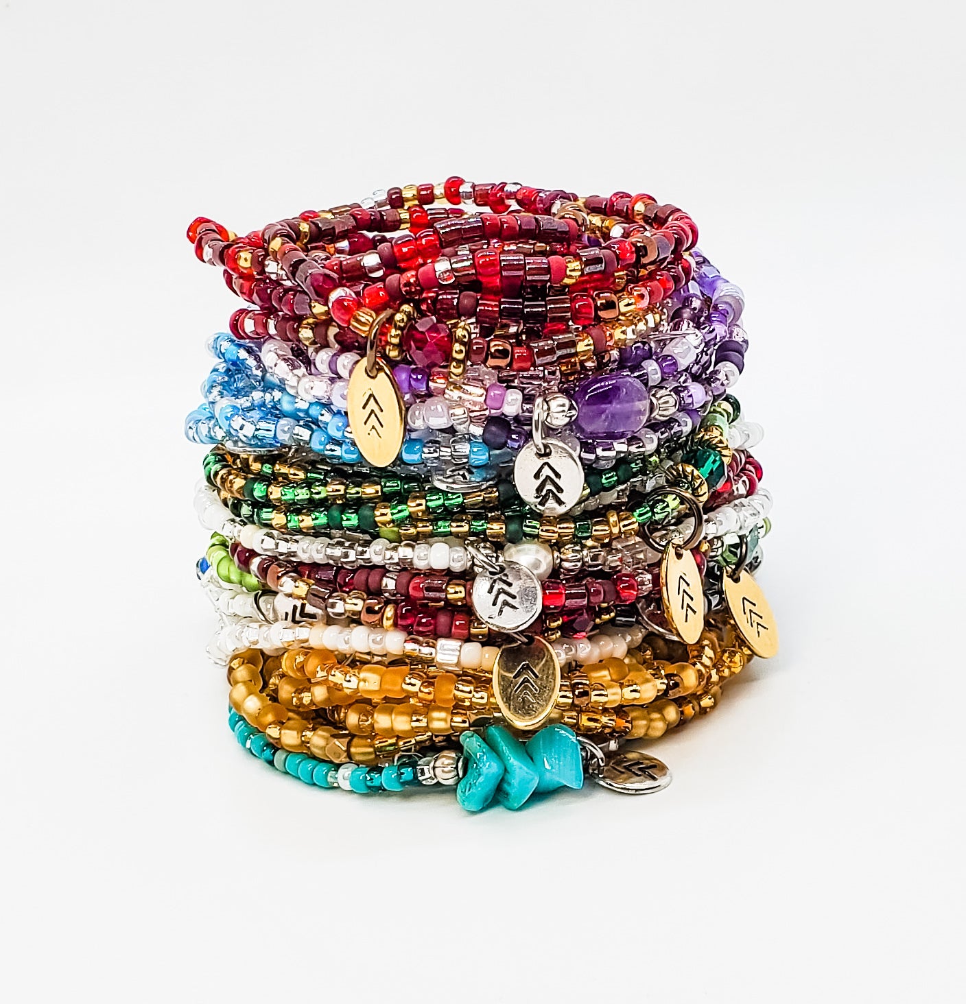 Birthstone seed bead wrap bracelet with The Lucky Few chevron