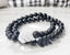 Down Syndrome Awareness Unisex bracelet with genuine black onyx beads, The Lucky Few men or women that makes a great Down Syndrome gift