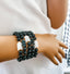 Down Syndrome Awareness Unisex bracelet with genuine black onyx beads, The Lucky Few men or women that makes a great Down Syndrome gift