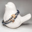 Blue crystal Lucky Few beaded bracelet with Gold or Silver accents and 3 coordinating chevrons