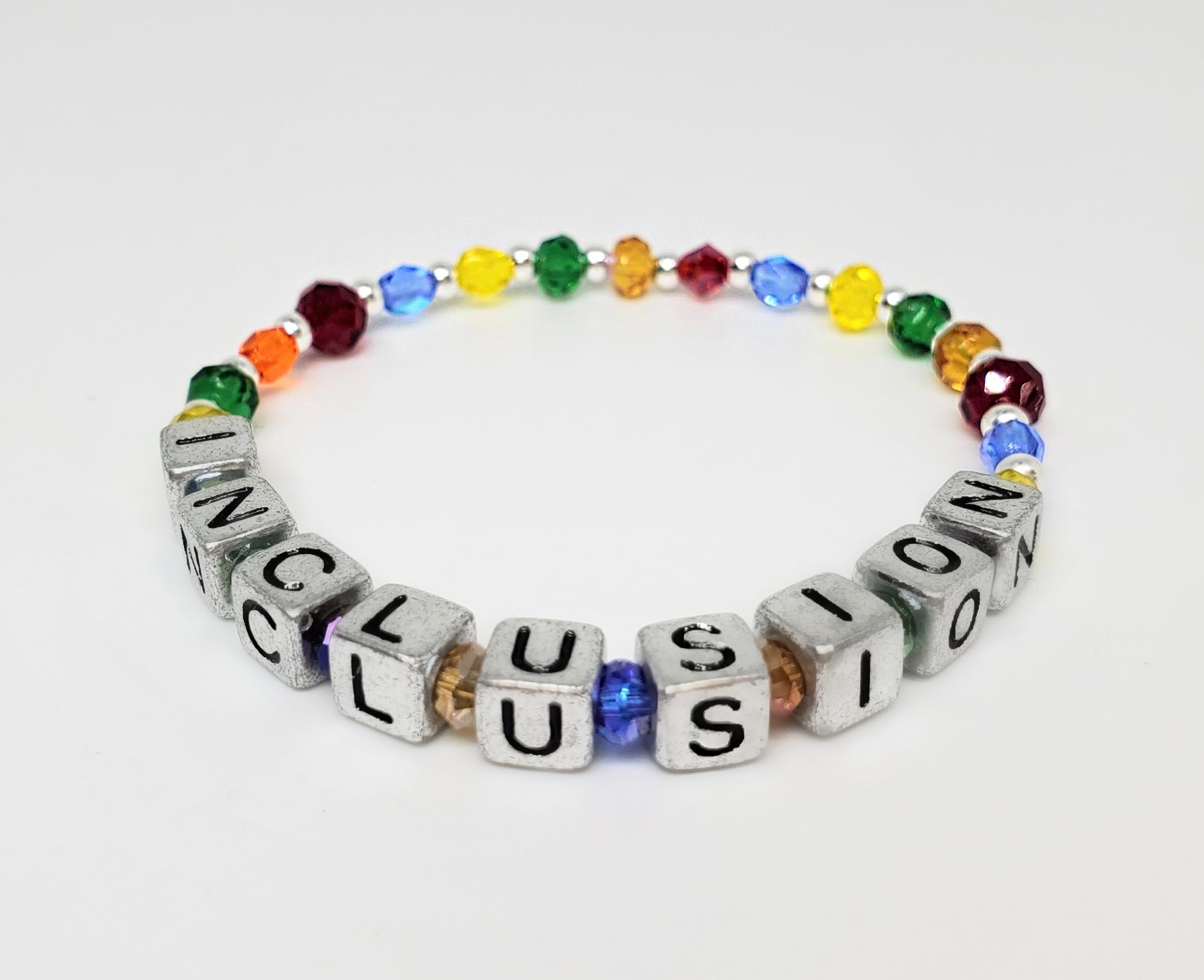 Inclusion Bracelet that make a great gift, Show your advocacy for INCLUSIVITY! Rainbow bracelet
