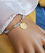 Trendy! Genuine light aquamarine beads and gold or silver nugget beads with chevron charm.