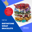 Birthstone seed bead wrap bracelet with The Lucky Few chevron charm supporting Down Syndrome Awareness, Perfect gift! - Down Syndrome Boutique