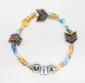 Personalized Down Syndrome Awareness seed bead and crystal chevron bracelet. - Down Syndrome Boutique