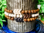 Sandalwood and howlite beaded bracelets with glass chevrons make the perfect unisex bracelet - Down Syndrome Boutique