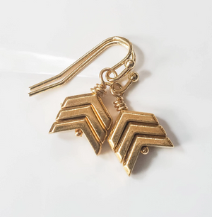 Simple in design, but big on Everyday Awareness. Gold or Silver chevron earrings are placed on sterling silver or gold filled ear wires. - Down Syndrome Boutique