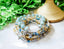 Down Syndrome Awareness Jewelry, Blue and yellow beaded stretch bracelet with pearl chevrons and 8mm aquamarine beads, The Lucky Few - Down Syndrome Boutique