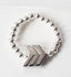 Down Syndrome Gift, Sterling Silver beaded ring with 3 silver chevrons, The Lucky Few - Down Syndrome Boutique