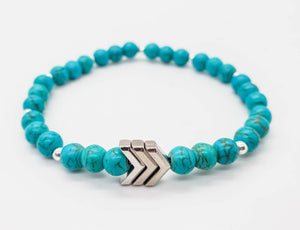 Turquoise Howlite, chevron bracelet, Down Syndrome Gift, The Lucky Few, Awareness Jewelry - Down Syndrome Boutique